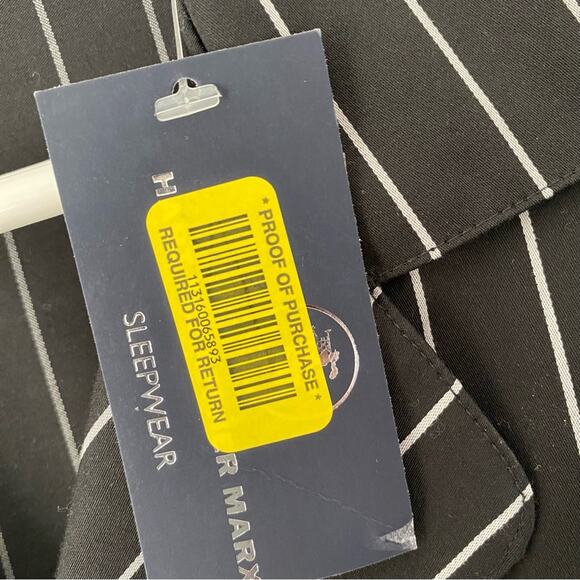 Hart Schaffer Marx Sleepwear Black Pin Stripe Mens Pajama Set NWTs size small - Picture 12 of 12